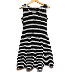 Studio M Knit Sleeveless Tank Stretchy Striped Dress Size S Small